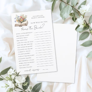 Connaissez la mariée Livre Jeu de Baby Shower pour