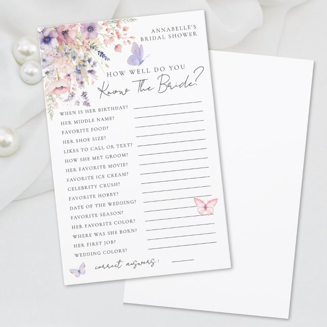 Connaissez la mariée Papillon Fleur sauvage Shower (Know The Bride Butterfly Wildflower Bridal Shower)