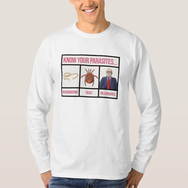 Connaissez vos parasites - T-shirt anti milliardai (Devant)