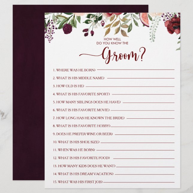 Connaissez-vous bien le jeu de Fête des mariées Gr (Devant / Derrière)