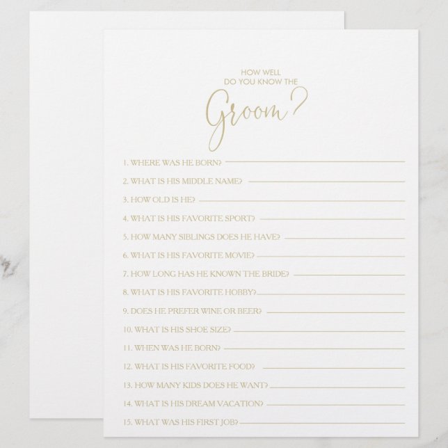 Connaissez-vous bien le jeu de Fête des mariées Gr (Devant / Derrière)