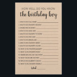 Connaissez-Vous Bien Le Jeu De Garçon Anniversaire<br><div class="desc">Achetez ce jeu monochrome modifiable et profitez de la haute qualité Anniversaire Trivia Comment connaissez-vous bien la carte garçon d'anniversaire pour votre événement! C'est un modèle de jeu,  Vous pouvez changer les questions comme vous le souhaitez! Conception papier Kraft.</div>
