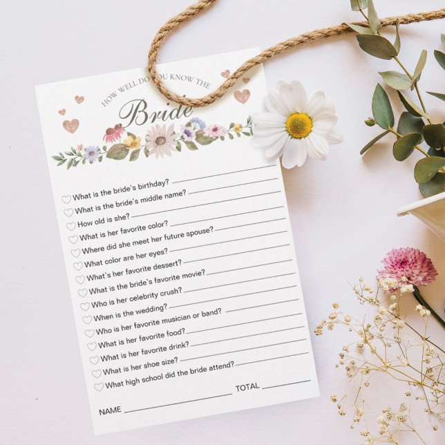 Connaissez-vous bien le jeu de la Fête des mariées (How Well Do You Know the Bride Bridal Shower Game)
