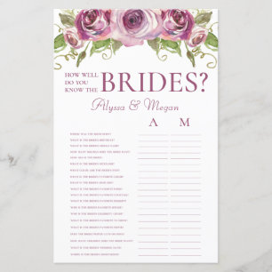 Connaissez-Vous Bien Les Mariées Violettes Roses L