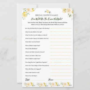 Connaissez-vous la mariée Jeu de fête de mariage a