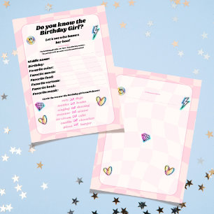 Connaissez-vous le jeu de fête de fille d'annivers