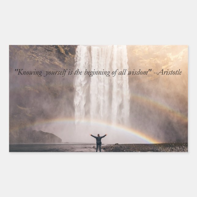 Connaître vous-même Citation - Sticker Rectangle (Devant)
