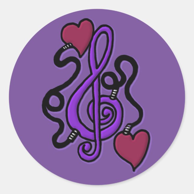 Connecté À Des Stickers À Notes Violettes De Musiq (Devant)
