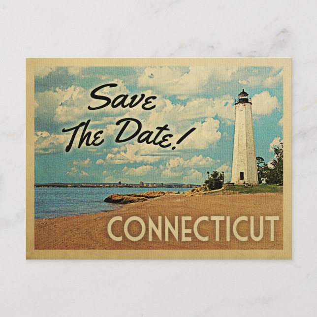 Connecticut Enregistrer La Date Cartes Postales Vi (Devant)