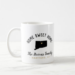 Connecticut Home Sweet Home Famille Monogramme Mug