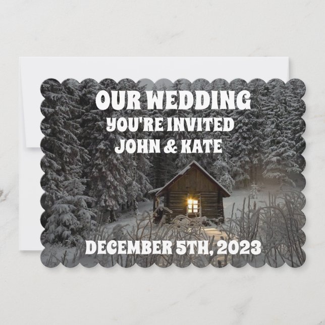 CONNEXION CABINE DES INVITATIONS DE MARIAGE HIVER  (Devant)