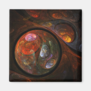 Connexion fluide Magnet Carré d'art Abstrait