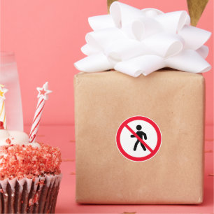 Connexion piétons sans accès   Sticker rond classi