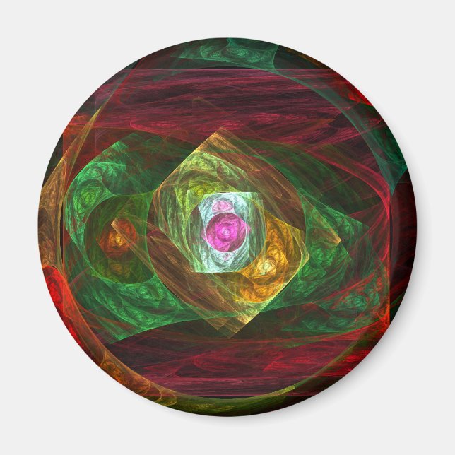 Connexions dynamiques Magnet Arrondi Art Abstrait (Devant)