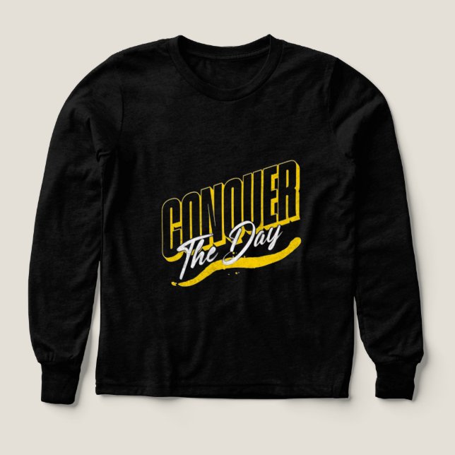 Conquérir Le Jour Citation Motivationnelle T-Shirt (Motif recto)