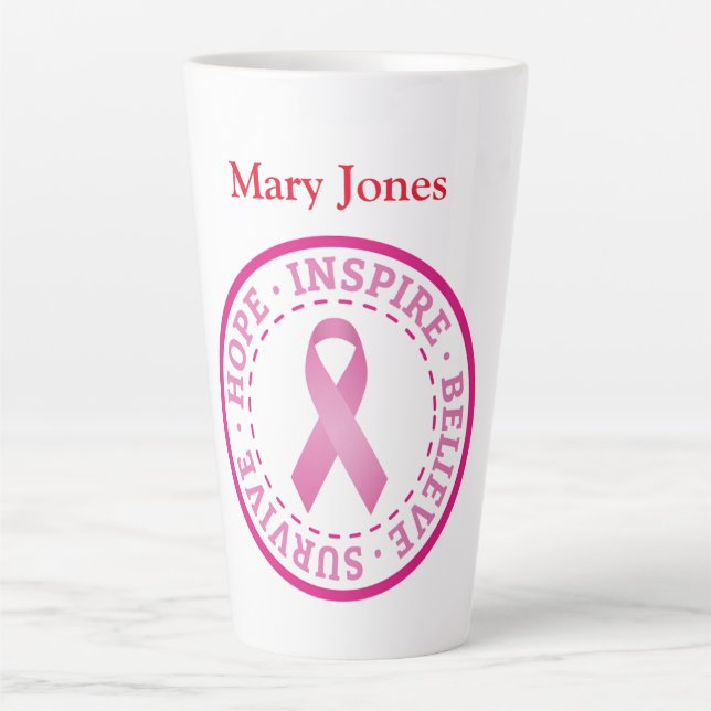 Conscience du cancer du sein - Mug latte (Devant)