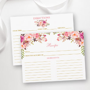 Conseil Aquarelle rose Floral Douche Recette Carte Or