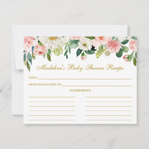 Conseil Baby shower Rose blanc Floral Recette Carte Or