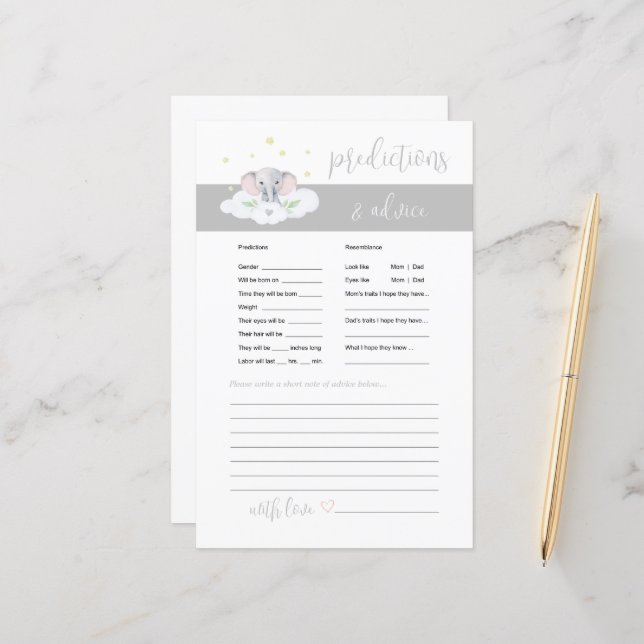 Conseil bébé éléphant et prédictions Game Grey (Devant/Arrière en situation)