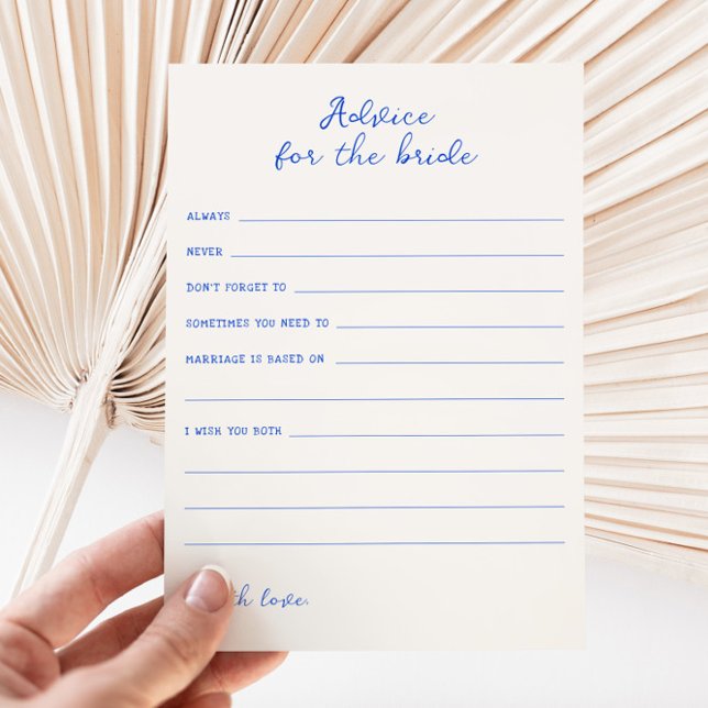 Conseil bleu manuscrit pour la carte de fiancée (Créateur téléchargé)