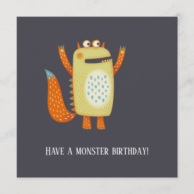 Conseil Carte d'anniversaire des monstres amusants (Devant)