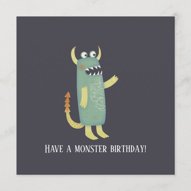 Conseil Carte d'anniversaire des monstres amusants (Devant)