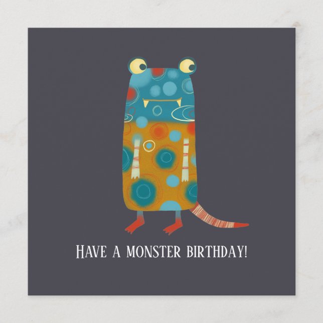 Conseil Carte d'anniversaire des monstres amusants (Devant)
