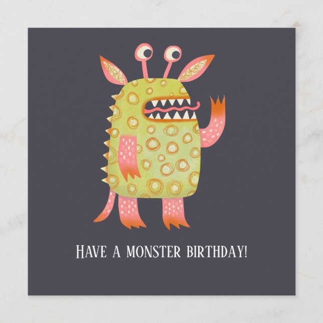Conseil Carte d'anniversaire des monstres amusants (Devant)