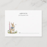 Carte de conseils bébé lapin aquarelle mignonne