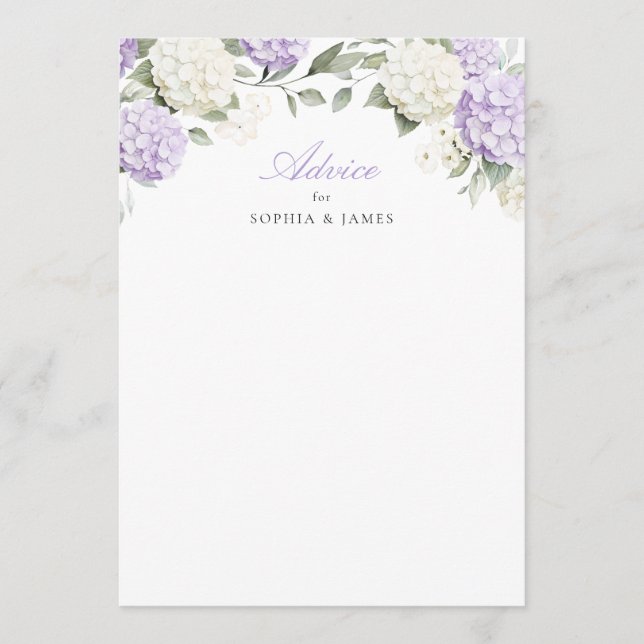 Conseil Carte de conseils de mariage avec verdure d'horten (Devant)