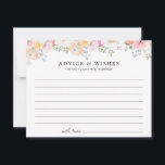 Conseil Carte de conseils de mariage floral pastel coloré<br><div class="desc">Belle carte de 'conseils et vœux' pour une douche de mariée florale pastel avec des fleurs pastel roses,  orange et jaune douces.</div>