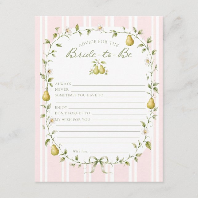 Conseil Carte de conseils de mariage Perfect Pear (Devant)