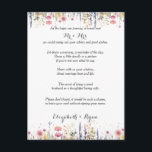 Conseil Carte de conseils de mariage Vœux d'amour et de vi<br><div class="desc">Jolies cartes de mariage pour que vos invités ajoutent leurs conseils et leurs vœux. Quelle jolie façon de se souvenir de votre journée spéciale. De jolies fleurs aquarelles de printemps en rose,  orange,  violet,  jaune et bleu.</div>