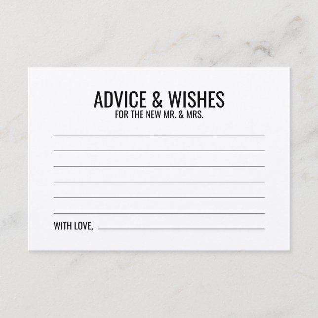 Conseil Carte de conseils et vœux de mariage rustique (Devant)