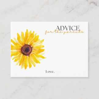 Conseil Carte de conseils pour baby shower Tournesol | Con
