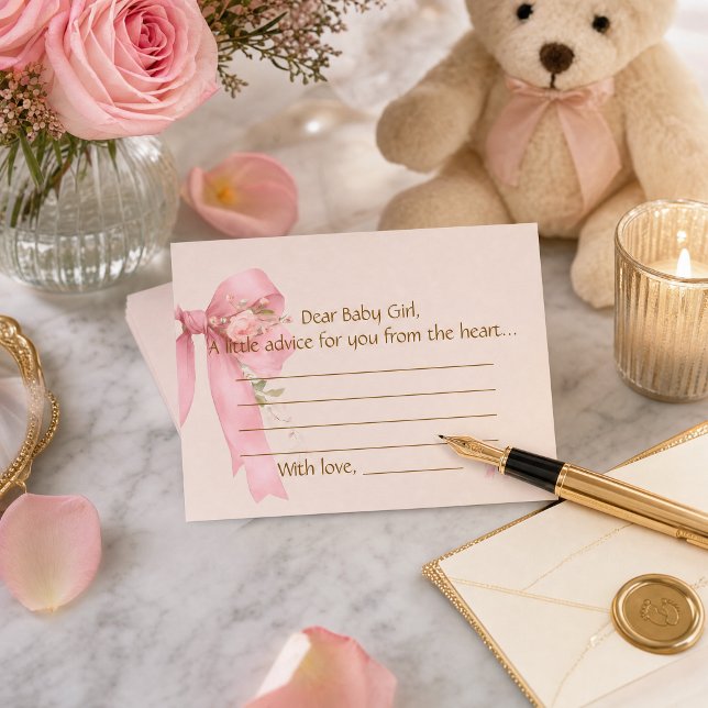 Conseil Carte de conseils pour bébé fille au ruban rose (Créateur téléchargé)