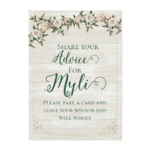 Carte de conseils pour mariage de style ferme et t