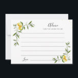 Conseil carte de conseils sur l'aquarelle et la verdure<br><div class="desc">Une belle aquarelle design citrons. N'hésitez pas à modifier les couleurs et les détails du texte.</div>