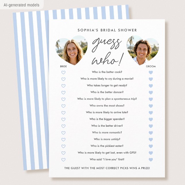 Conseil Carte de jeu de fête "Devinez qui" pour Baby Showe (Créateur téléchargé)
