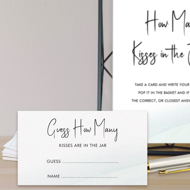 Conseil Carte de jeu pour la fête de mariage : Devinez com (Bridal shower answer cards for Guess How Many game. Matching poster available printed or download)