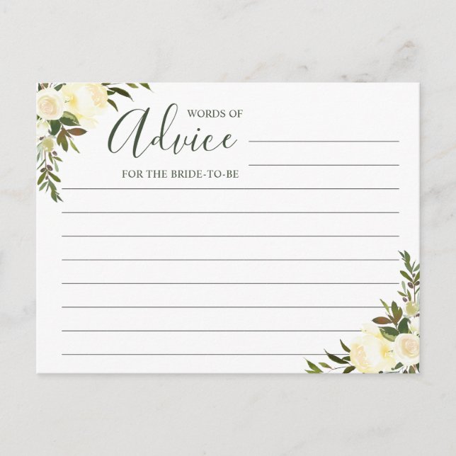 Conseil Carte de mots de conseils floraux de verdure (Devant)