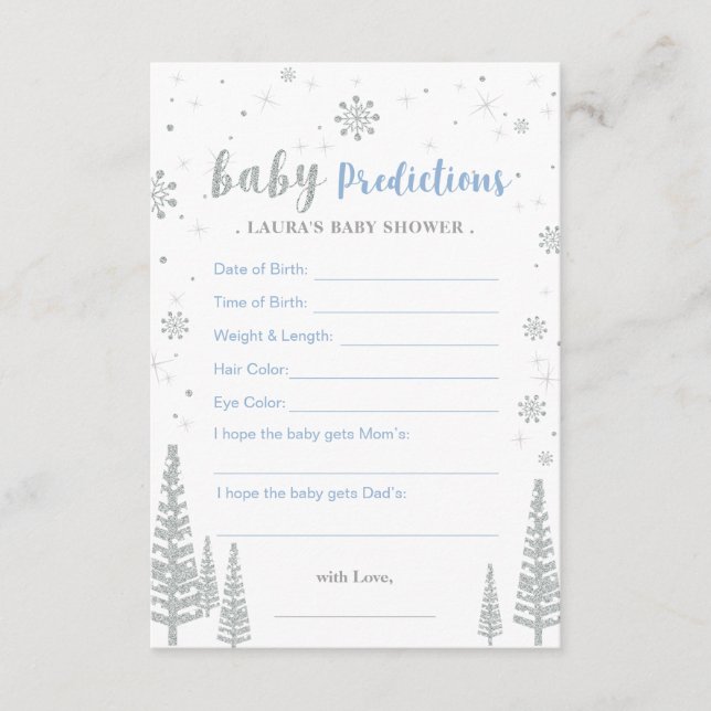 Conseil Carte de Prédictions Bébé - Jeu de Baby Shower d'H (Devant)