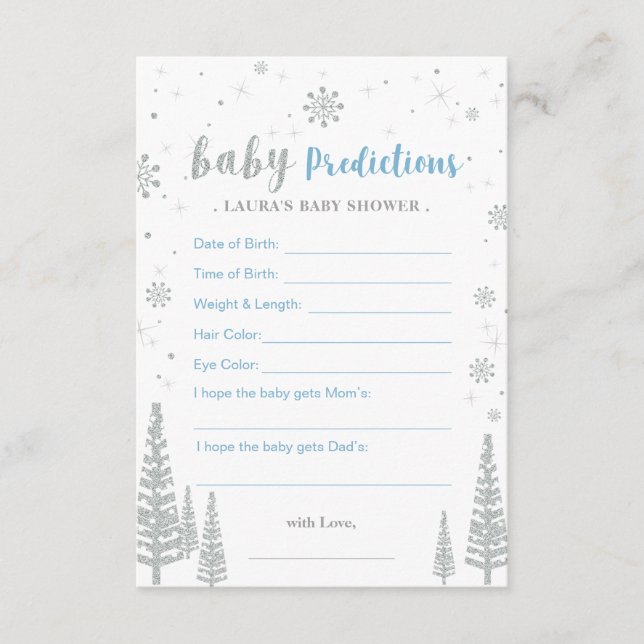 Conseil Carte de Prédictions Bébé - Jeu de Baby Shower d'H (Devant)