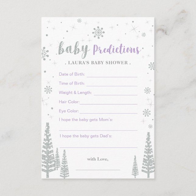Conseil Carte de prédictions pour bébé - Jeu de Baby Showe (Devant)