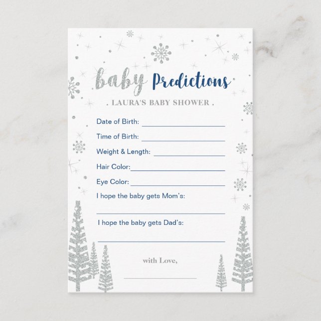 Conseil Carte de prédictions pour bébé - Jeu de Baby Showe (Devant)
