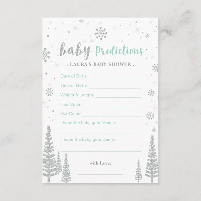 Conseil Carte de prédictions pour bébé - Jeu de Baby Showe (Devant)