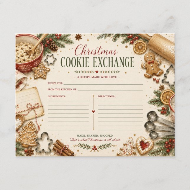 Conseil Carte de recette d'échange de biscuits de Noël vin (Devant)