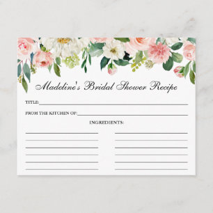 Conseil Carte de recette Fête des mariées florale rose