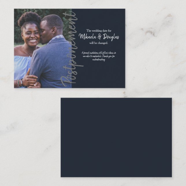 Conseil Carte de report Mariage gris (Devant / Derrière)