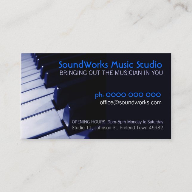 Conseil Carte de visite de musique clavier de piano (Devant)